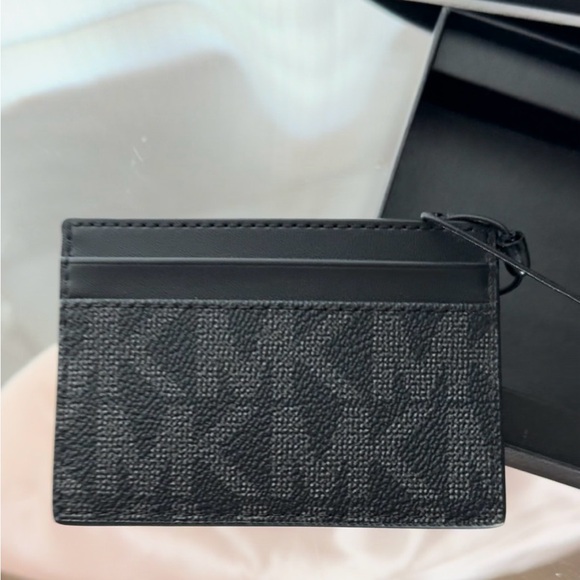 Brand New NWT MK Black Monogram Cardholder Keychain Strap Gift Set - Picture 10 of 10
